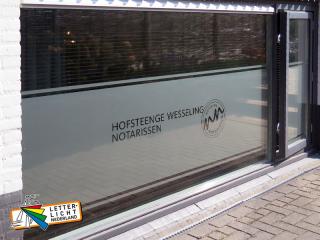 Zandstraalfolie biezen met logo